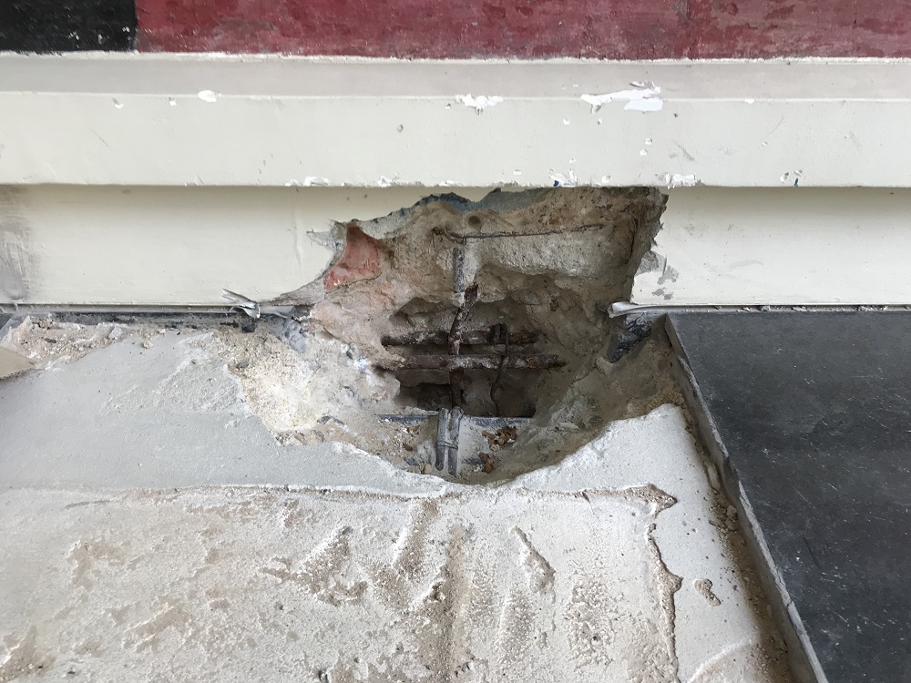 Investigation break-out showing ground beam and footing detail