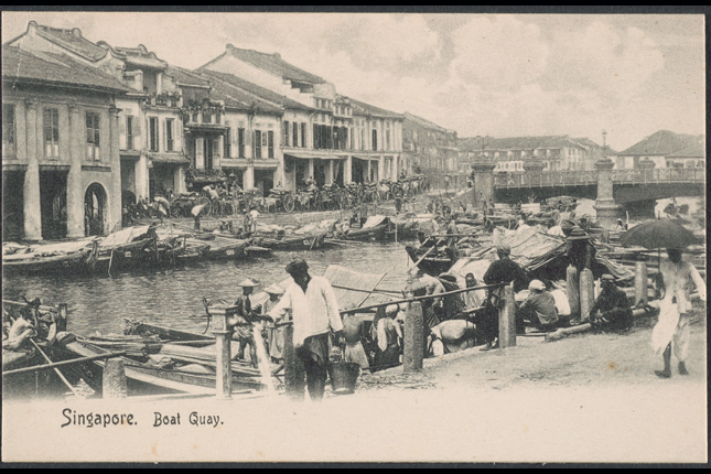 boat quay postcard