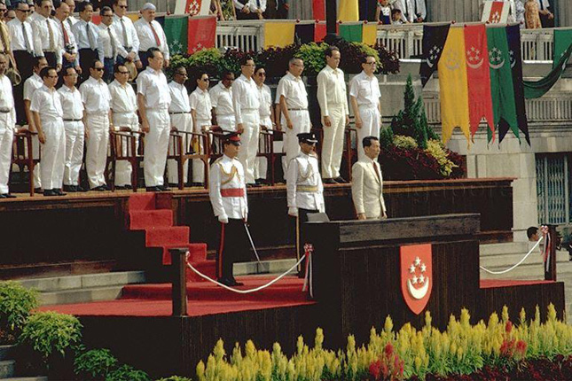 Benjamin Sheares at the 1972 National Day Parade