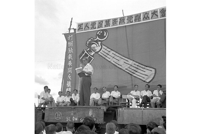 David Marshall at a 1962 Worker's Part Rally