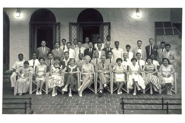 Group photo of the Singapore Labour Front in 1955