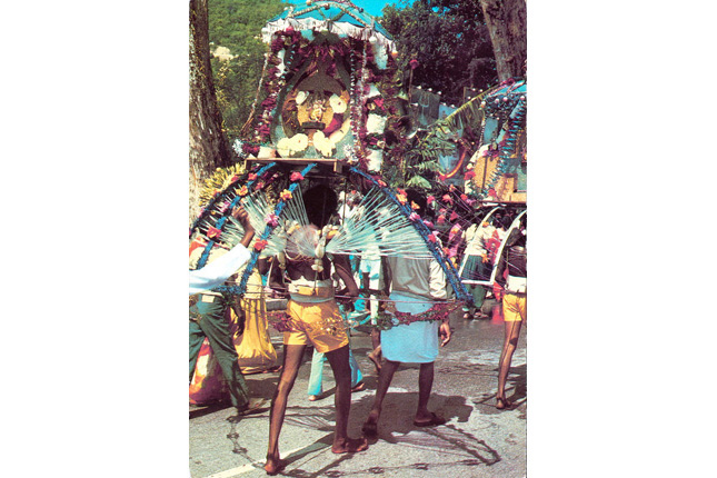 Hindu Devotee carrying a Kavadi