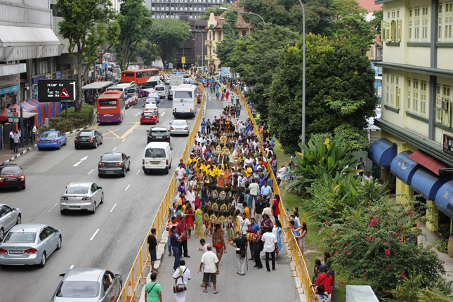 Thaipusam Procession along Selegie Road