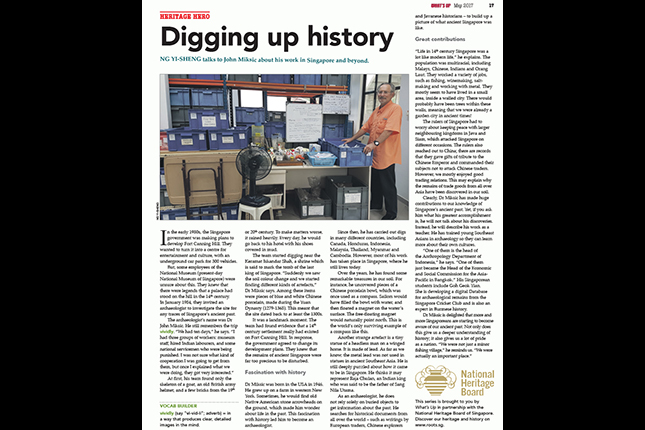 John Miksic article in What's Up