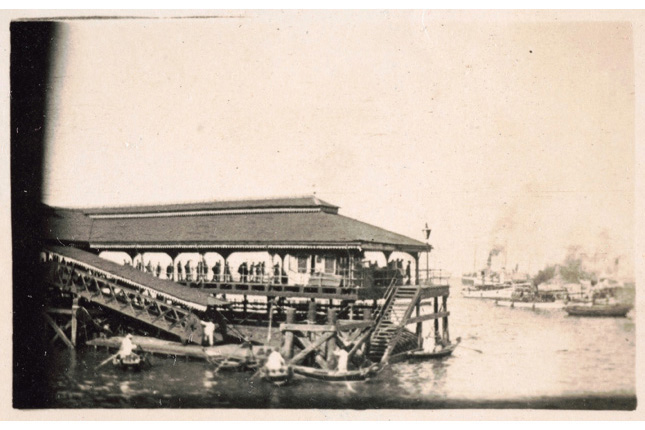 Sampan’ boats docked at Johnston’s Pier