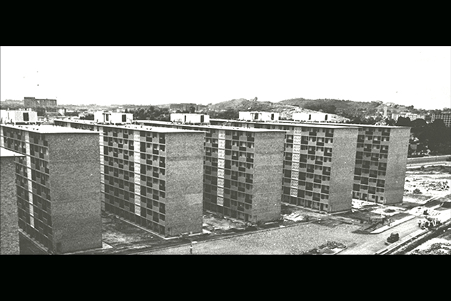 Completed blocks of HDB flats in Queenstown, the first satellite town in Singapore. (1962).