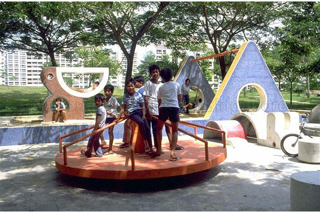 Children playing at playground of Bedok Reservoir HDB Estate