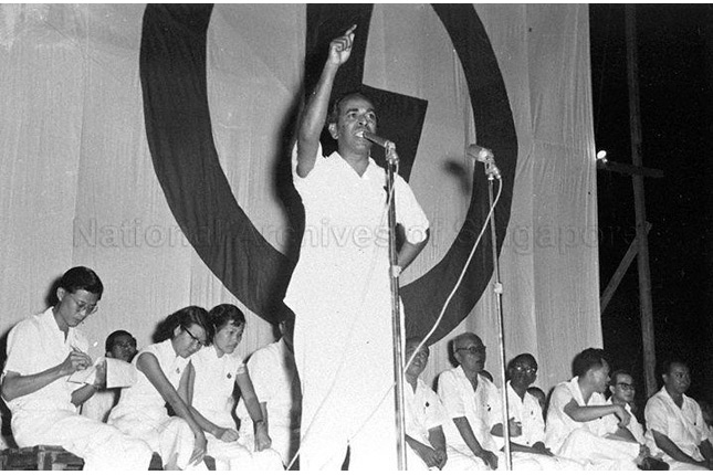 S Rajaratnam speaking at the 1959 General Elections