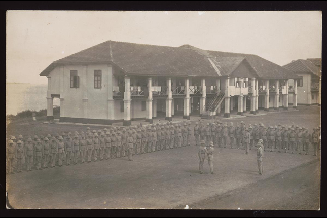 Royal Garrison Artillery military parade at Pulau Blakang Mati
