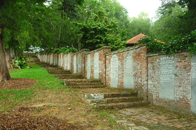 Cemetery Grave Stones at Fort Canning Park