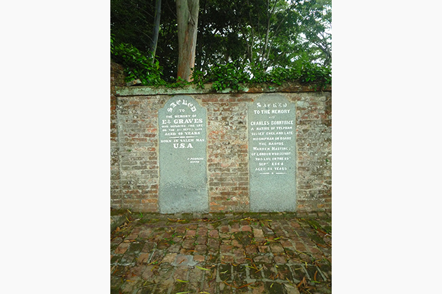 Cemetery Grave Stones at Fort Canning Park