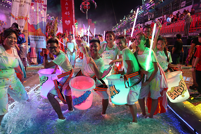 Chingay Parade 2017: “A group of youths participating in a music and drumming performance titled “YOUth Care, Resilient Singapore”." Image credits: People's Association