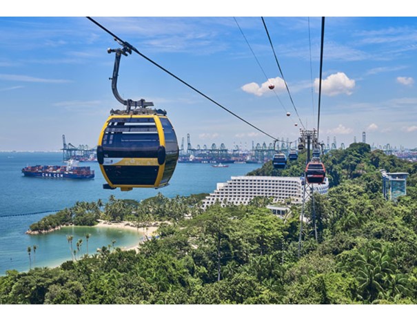 The Singapore Cable Car is a gondola lift system that connects the mainland of Singapore to Sentosa. Inaugurated on 15 February 1974 by former Deputy Prime Minister Goh Keng Swee, it was one of the earliest development projects of Sentosa to be completed.