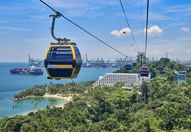 The Singapore Cable Car is a gondola lift system that connects the mainland of Singapore to Sentosa. Inaugurated on 15 February 1974 by former Deputy Prime Minister Goh Keng Swee, it was one of the earliest development projects of Sentosa to be completed.