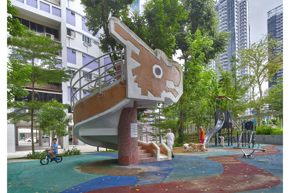 Designed and built by HDB in 1979, Toa Payoh Dragon Playground with its terrazzo-clad head and ringed body has become one of the most recognisable icons of Singaporean culture. A smaller variation of the dragon playground design is located at Lorong 1.