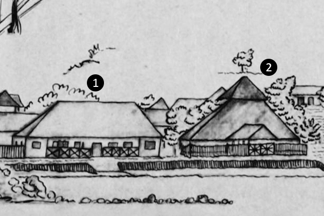 1 - First purpose-built Police Office, 2 - Residence of Police Assistant Francis James Bernard