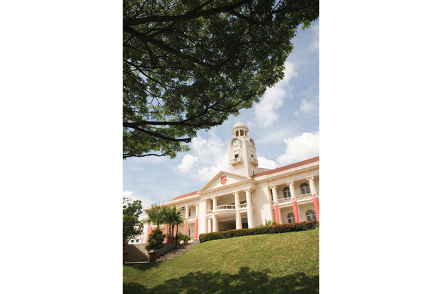 Chinese High School Clock Tower Building