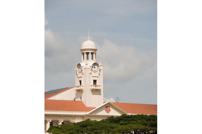 Chinese High School Clock Tower Building