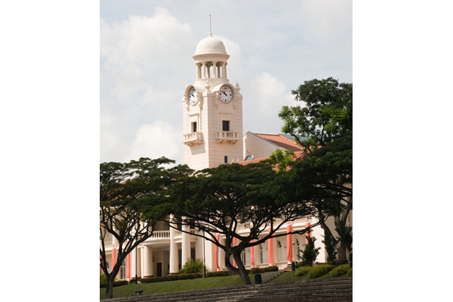 Chinese High School Clock Tower Building