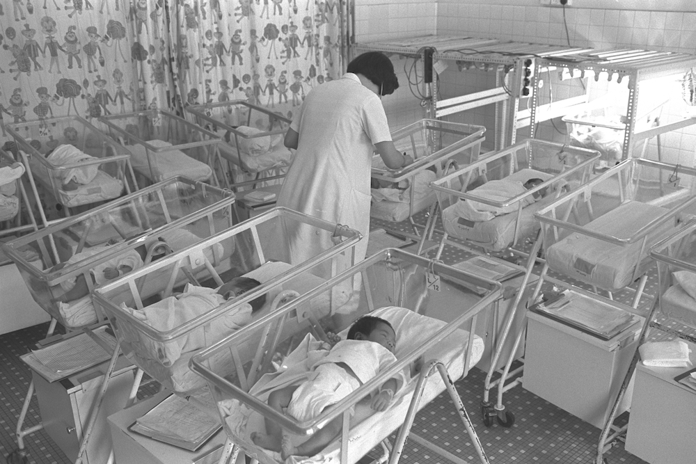 Nursery at the former KK Hospital, 1986.