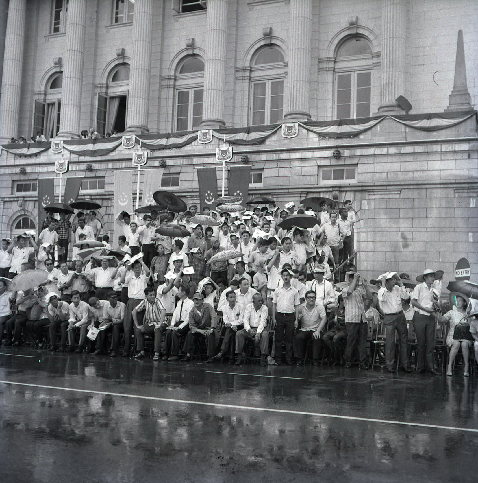 Photograph of spectators at the 1968 National Day Parade