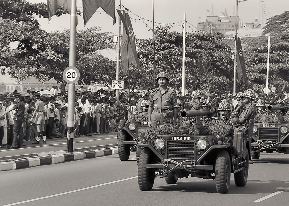 The mobile column, comprising 18 AMX-13 light tanks which Singapore was the first in the region to acquire, as it made its debut at the National Day Parade in 1969