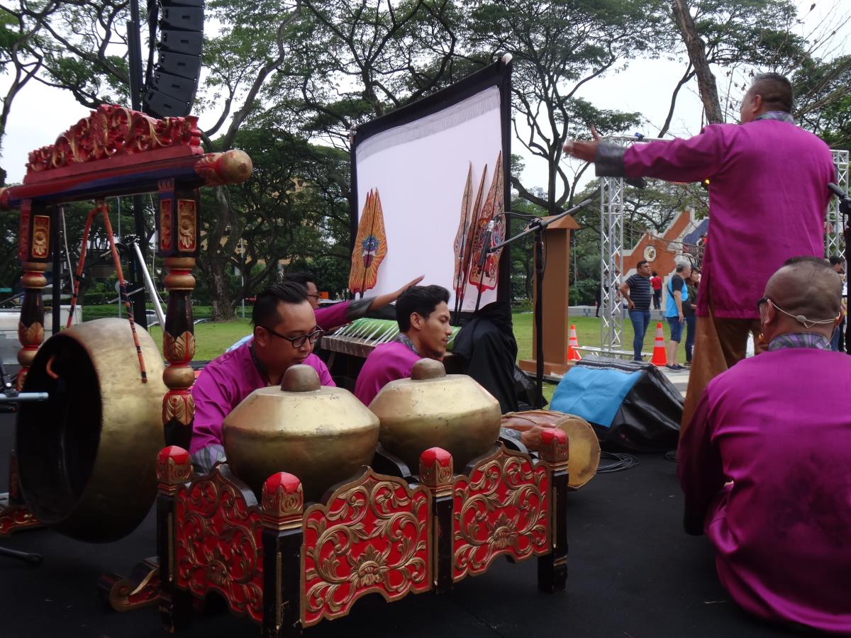 Javanese wayang kulit is typically accompanied by a gamelan orchestra.
