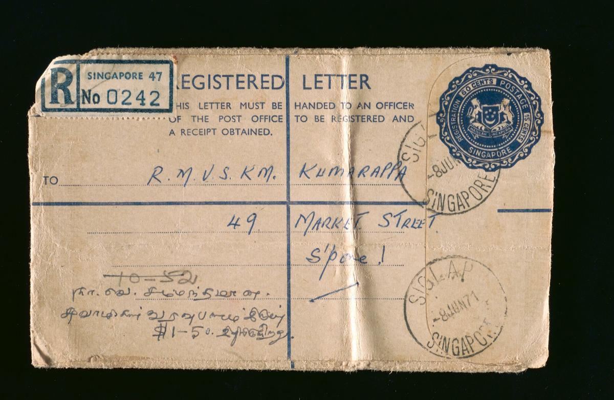 Stamped envelope addressed to 49 Market Street