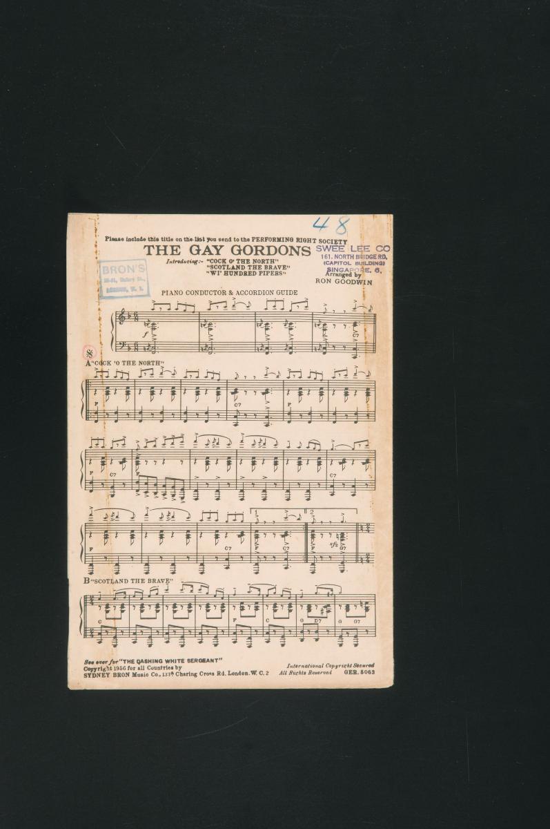 ‘The Gay Gordons’ music score