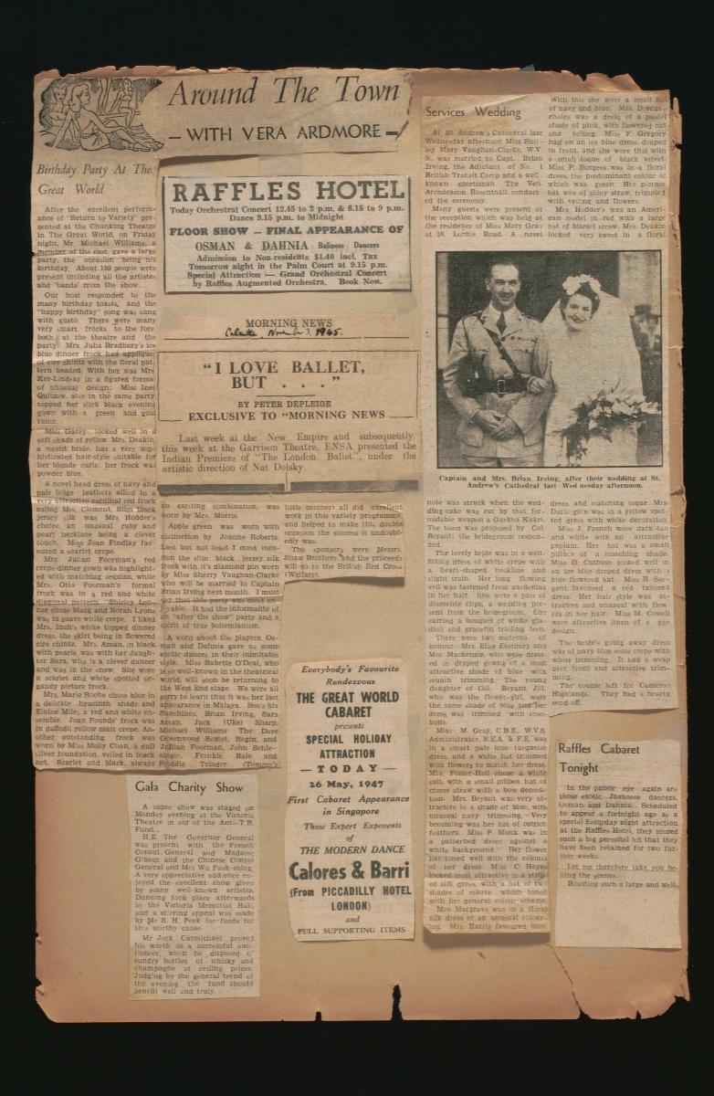 Press clippings related to the Entertainments National Service ...