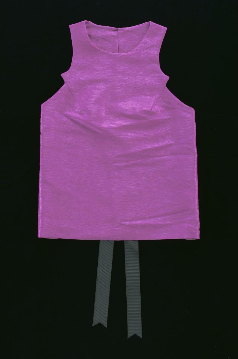 Fuchsia blouse designed by Thomas Wee