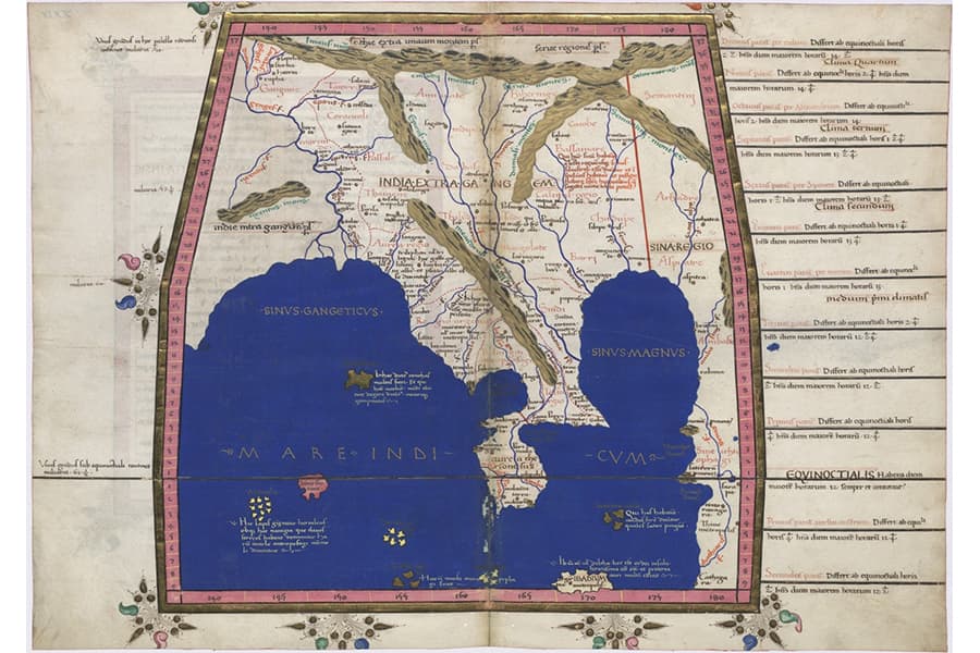 <a href="/assets/d86ffcc9-af79-405c-b515-7666d1aa7fb4/1_ptolemy_s-vndecima-asiae-tabvla.jpg"><strong>Ptolemy&rsquo;s &lsquo;Vndecima Asiae Tabvla&rsquo; (&lsquo;Eleventh Table of Asia&rsquo;) map 1486 copy of 2nd century original</strong></a><strong><a href="/assets/d86ffcc9-af79-405c-b515-7666d1aa7fb4/1_ptolemy_s-vndecima-asiae-tabvla.jpg"></a><br></strong><em>Collection of National Library, Singapore</em>