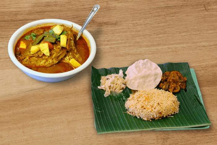 உணவகத்தின் பிரபலமான மீன் தலை கறியில் சேர்க்கப்படும் அன்னாசிப்பழம் அதன் தனித்துவம். வாழை இலையில் பரிமாறப்படும் சாதம், மேங்கறிகளுடன் மீன் தலை கறி சாப்பிடுவது வழக்கம்.