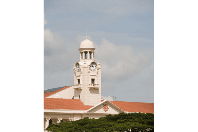 Chinese High School Clock Tower Building