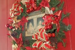 A Christmas wreath on a door