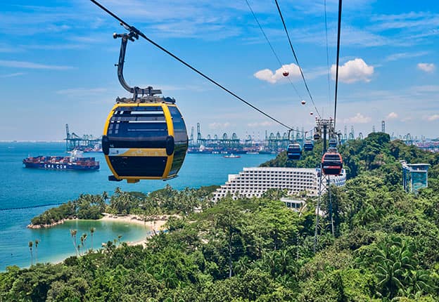 The Singapore Cable Car is a gondola lift system that connects the mainland of Singapore to Sentosa. Inaugurated on 15 February 1974 by former Deputy Prime Minister Goh Keng Swee, it was one of the earliest development projects of Sentosa to be completed.