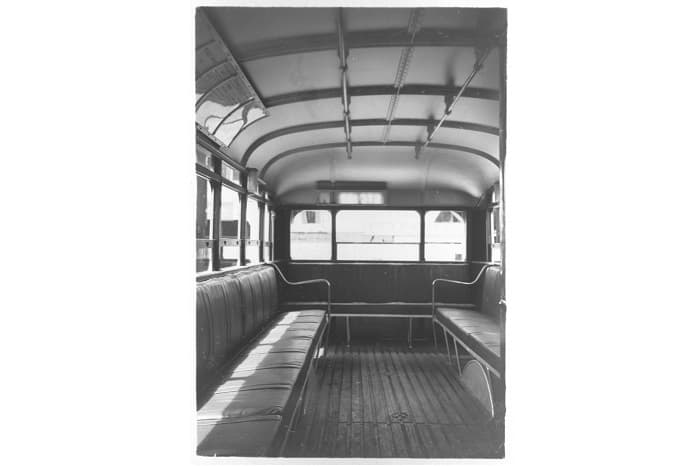 <strong>Interior View of a Singapore Traction Company Bus, The Albion Victor</strong><br>
15 July 1949<br>
Wong Kwan Collection<br>
Courtesy of National Archives of Singapore