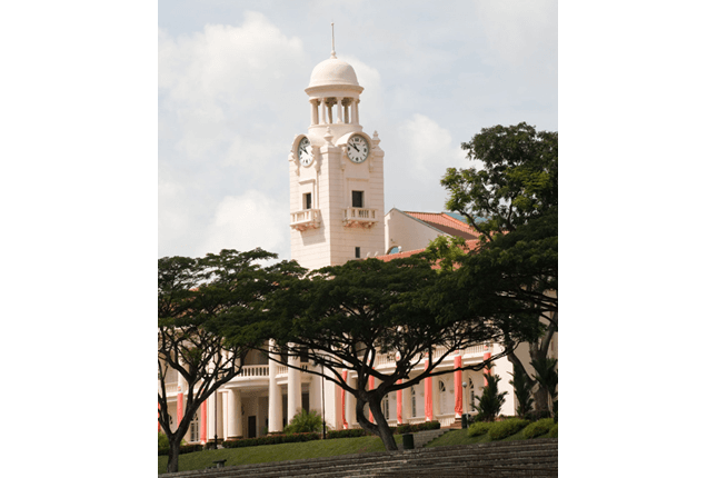 Chinese High School Clock Tower Building