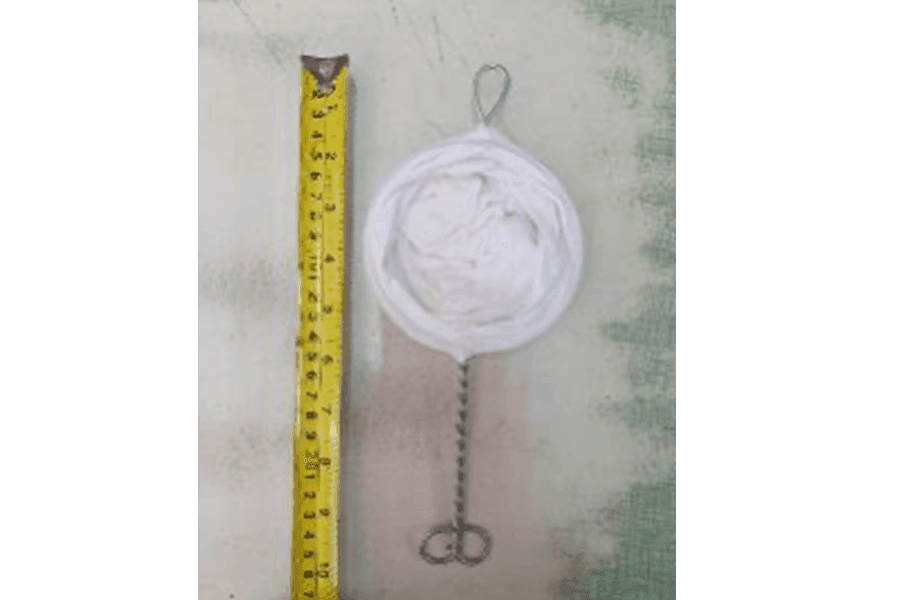 This fine cotton net, popularly known as a &ldquo;sock&rdquo;, is used to strain coffee.