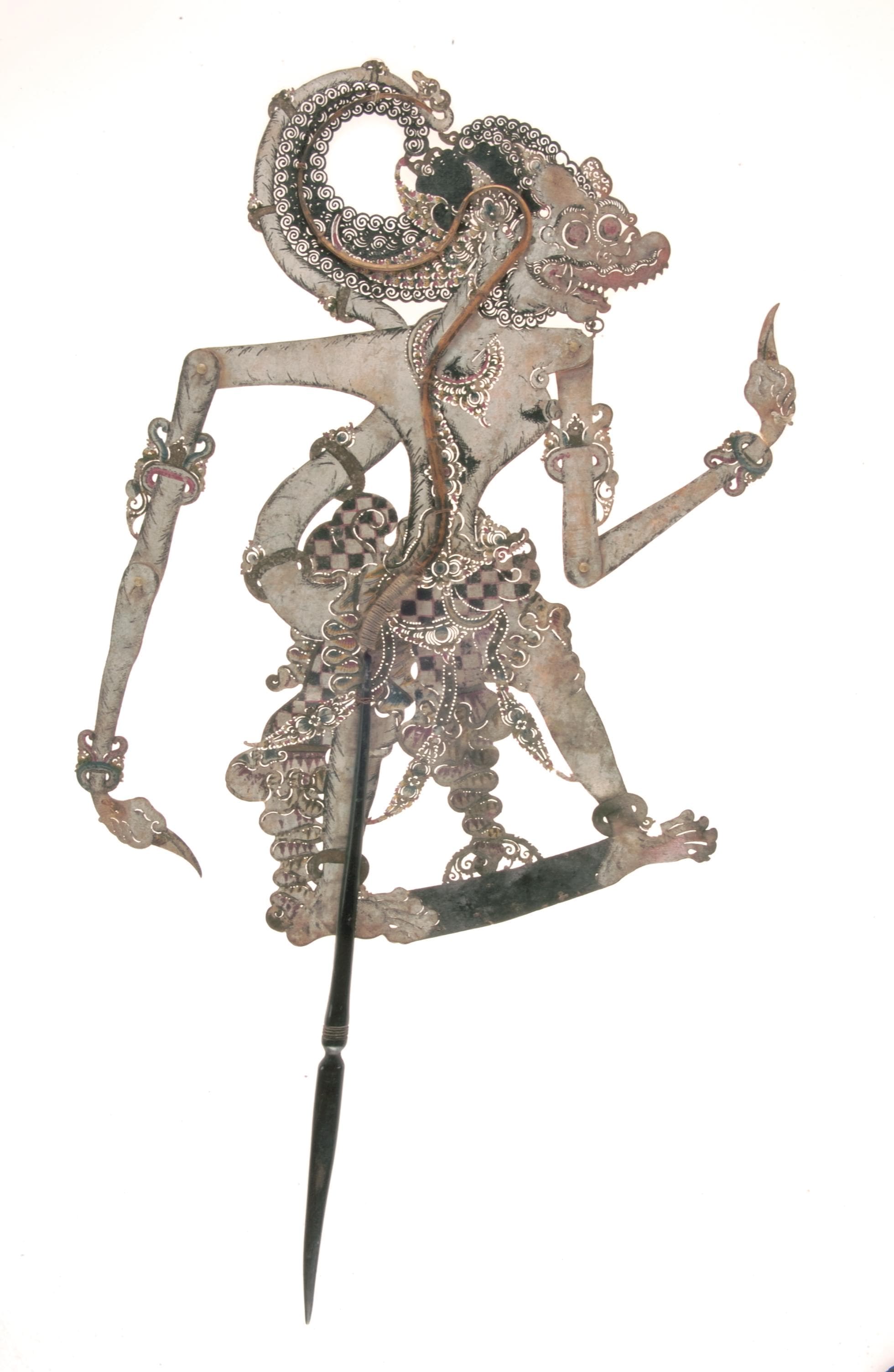 <a href="https://www.roots.gov.sg/Collection-Landing/listing/1073091"><strong>Shadow puppet, Hanoman</strong><br>
</a><br>
<span>1994-04072<br>
</span>Java, Indonesia<br>
Collection of the Asian Civilisations Museum.