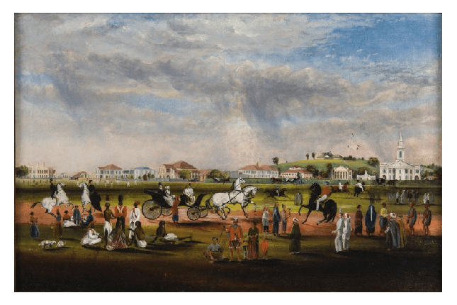 The Esplanade from Scandal Point (1851) by J.T. Thomson, Gift of Dr Gift of Dr. John Hall-Jones, Collection of National Museum of Singapore