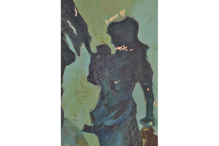 <strong>Damage: Paint loss seen on artwork before treatment</strong>