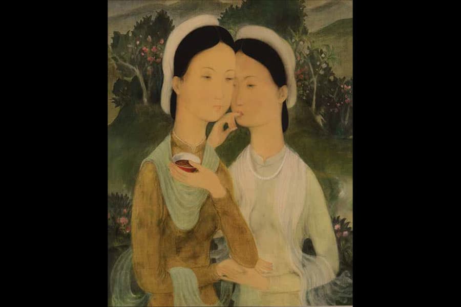 <strong><a href="/stories-landing/stories/the-singapore-story-through-60-objects/colonial/harmony-in-green/story"><strong>Harmony in Green: The Two Sisters, L&ecirc; Ph&ocirc;̉, Vietnam, 1938, gouache on silk.</strong><br>
Collection of National Gallery Singapore.</a></strong>