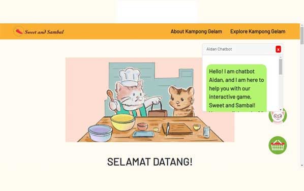 In <em>Sweet and Sambal,</em> you are the Chef's assistant. Guided by the AI chatbot, you have to purchase correct ingredients to create well-known Kampong Gelam dishes. Play now!