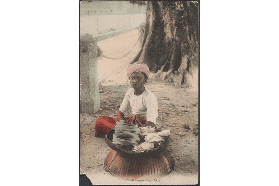 <a href="/Collection-Landing/listing/1084394"><strong>Coloured post card with inscription &ldquo;Tamil boyy [sic] selling cakes&rdquo;</strong></a><strong><a href="/Collection-Landing/listing/1084394"><br>
</a></strong><span>Early 20th century<br>
</span><span>1995-03539</span>