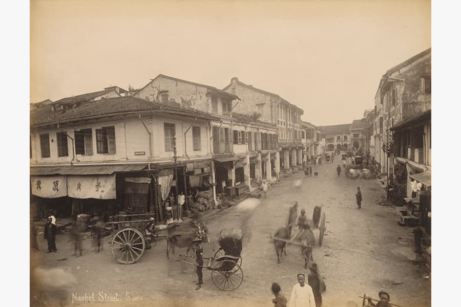 <a href="/assets/f3da19e8-3606-4237-8eb0-b47552d36a8c/2-b20019110c.jpg"><strong>Shophouses at Market Street</strong></a><br>
1890, Singapore<br>
<em>From the Lee Kip Lin Collection. All rights reserved. Lee Kip Lin and National Library Board, Singapore 2009</em>