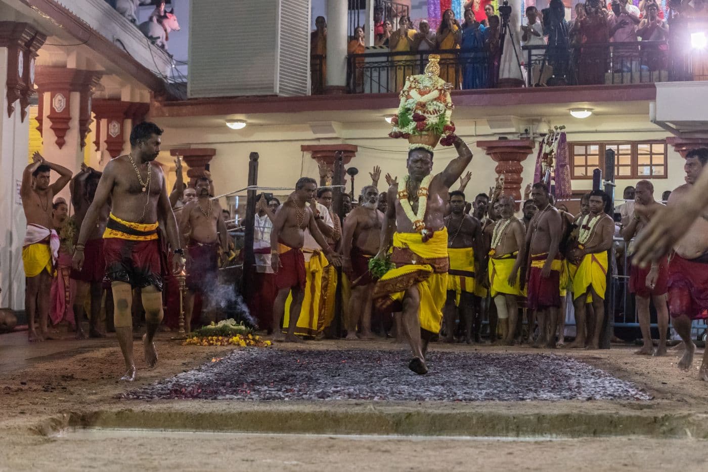 Fire-walking ceremony at Sri Mariamman Temple.