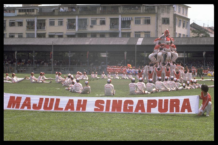 <strong>Photograph of the National Day Parade held at Jalan Besar Stadium in 1981<br>
</strong>Reproduction
<br>
9 August 1981<br>
Ministry of Information and the Arts Collection<br>
Courtesy of the National Archives of Singapore