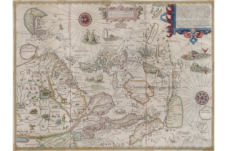 <a href="/assets/504a40b3-2702-45d1-99ba-bceb943f0046/5_slightlysmallersize_map-of-southeast-asia-from-itinerario.jpg"><strong>Map of Southeast Asia, from &lsquo;Itinerario, Voyage ofte Schipvaert van Jan Huygen van Linschoten naer Oost ofte Portugaels Indien&rsquo; (&lsquo;Itinerary, Voyage or Ship Journey of Jan Huygen of Linschoten to the Near East or Portuguese Indies&rsquo; ), 1579-1592</strong></a><strong><a href="/assets/504a40b3-2702-45d1-99ba-bceb943f0046/5_slightlysmallersize_map-of-southeast-asia-from-itinerario.jpg"></a><br></strong>Published in 1596&nbsp; <em><br>Collection of National Library, Singapore</em>