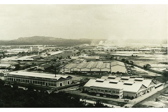 factories stand where swamps once were 1960